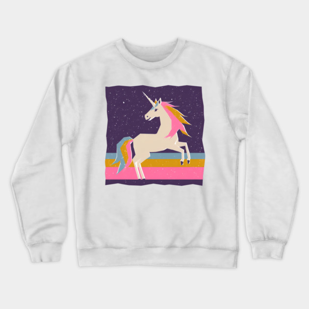 Magical Unicorn in Colorful Risograph Style Crewneck Sweatshirt by TuncGK