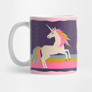 Magical Unicorn in Colorful Risograph Style Mug