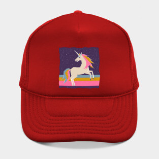 Magical Unicorn in Colorful Risograph Style Hat