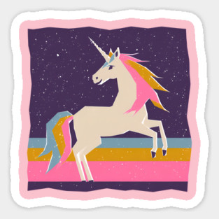 Magical Unicorn in Colorful Risograph Style Magnet