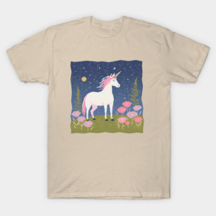 Enchanted Unicorn - Vibrant Fantasy Risograph Art T-Shirt