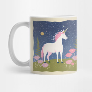 Enchanted Unicorn - Vibrant Fantasy Risograph Art Mug