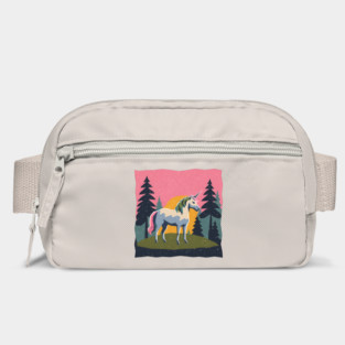 Mystical Unicorn in the Forest - Bold Risograph Print Bag