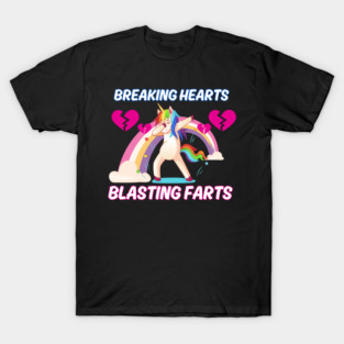 Breaking Hearts Blasting Farts Unicorn LGBT T-Shirt