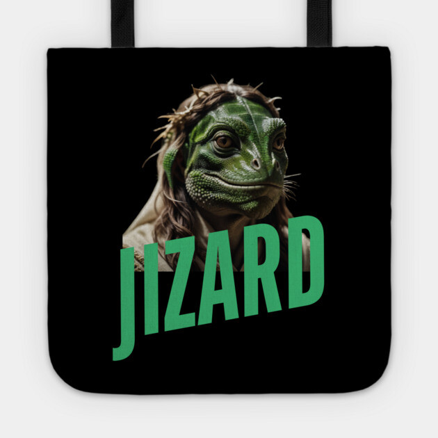 Lizard Jesus Tote by Low Life Shirts