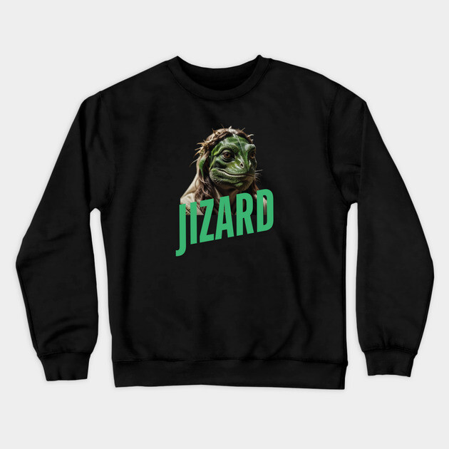 Lizard Jesus Crewneck Sweatshirt by Low Life Shirts