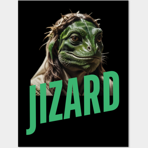Lizard Jesus Wall Art by Low Life Shirts