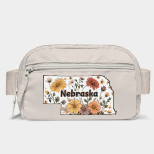 Nebraska Flowers Map Bag
