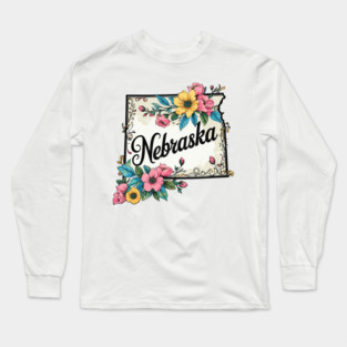 Nebraska Flowers Long Sleeve T-Shirt