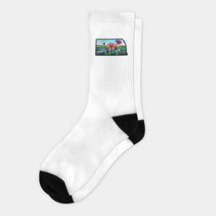Nebraska Flowers Socks