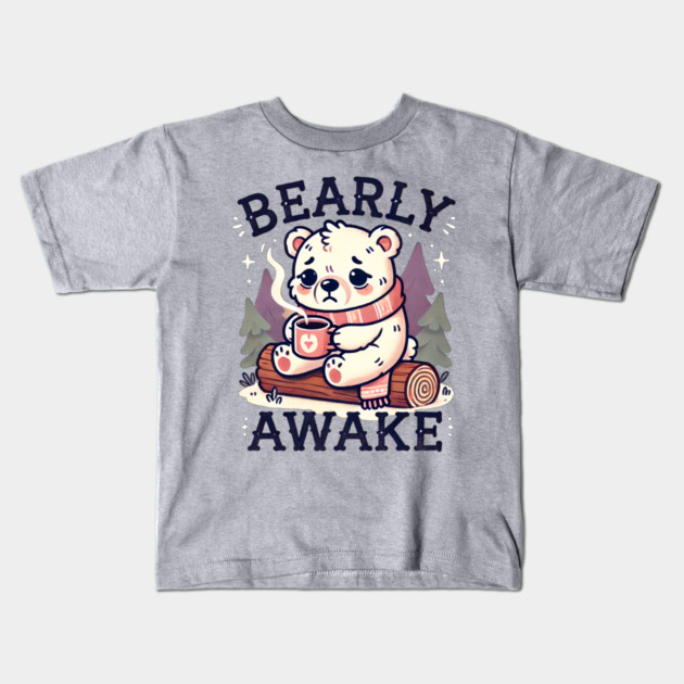 Bearly Awake Kids T-Shirt by Demian Stipatio