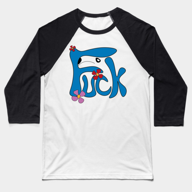 Groovy Dog - F*ck - Calligraphy Art Baseball T-Shirt by TuncGK