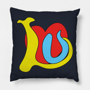 I Love You - Funky Groovy Retro Typography Pillow