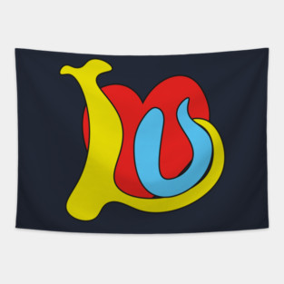 I Love You - Funky Groovy Retro Typography Tapestry