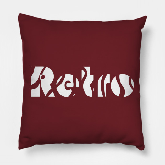 Retro Wavy Typography Abstract Art Pillow by TuncGK
