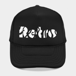 Retro Wavy Typography Abstract Art Hat