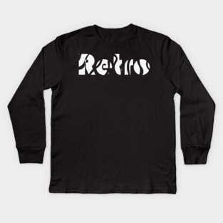Retro Wavy Typography Abstract Art Kids Long Sleeve T-Shirt