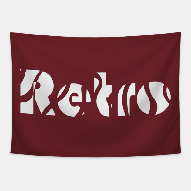 Retro Wavy Typography Abstract Art Tapestry by TuncGK