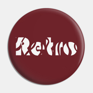 Retro Wavy Typography Abstract Art Pin