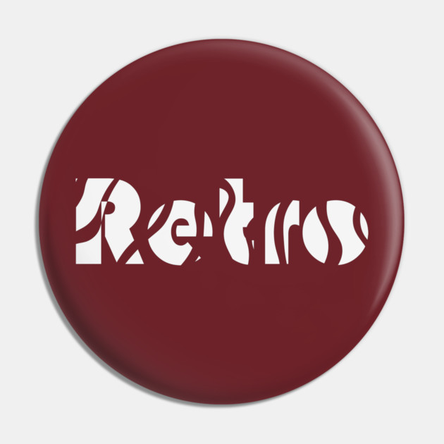 Retro Wavy Typography Abstract Art Pin by TuncGK