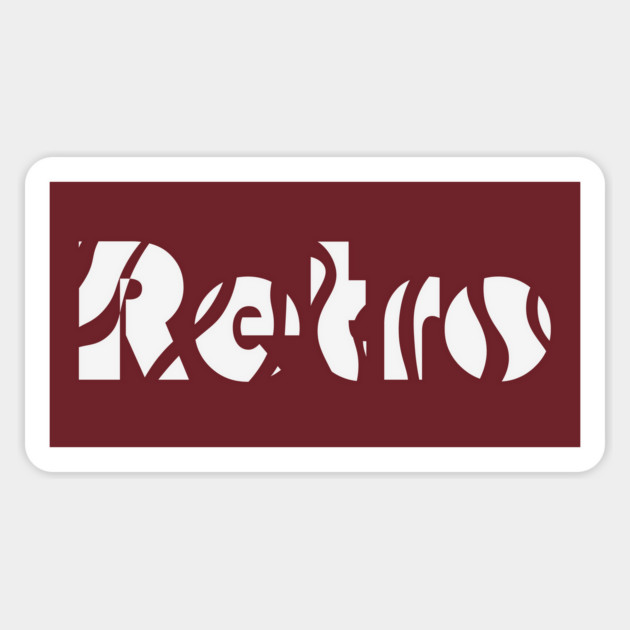 Retro Wavy Typography Abstract Art Magnet by TuncGK