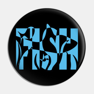 Fish-Themed Wavy Text Design Pin