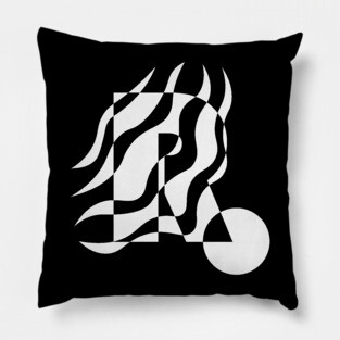 Minimal Abstract Wavy Typography Design Pillow