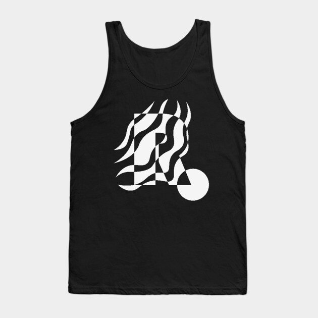 Minimal Abstract Wavy Typography Design Tank Top by TuncGK
