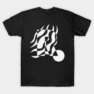 Minimal Abstract Wavy Typography Design T-Shirt
