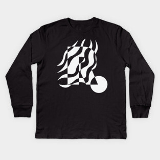 Minimal Abstract Wavy Typography Design Kids Long Sleeve T-Shirt