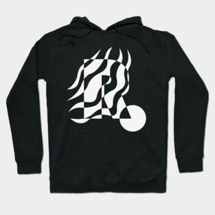 Minimal Abstract Wavy Typography Design Hoodie