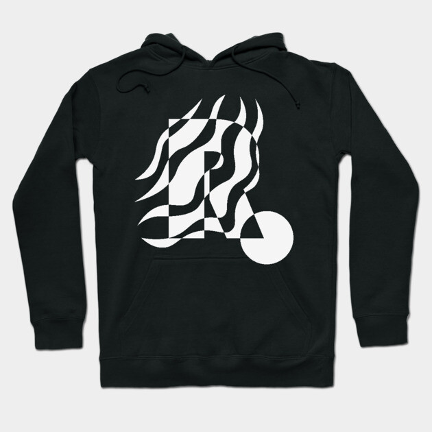 Minimal Abstract Wavy Typography Design Hoodie by TuncGK