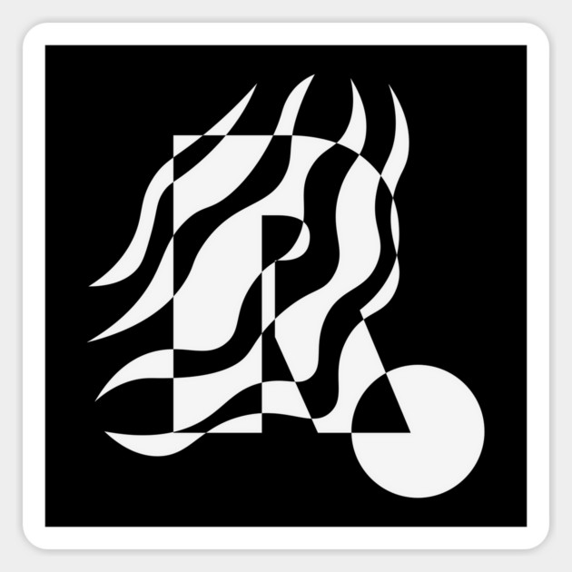 Minimal Abstract Wavy Typography Design Magnet by TuncGK