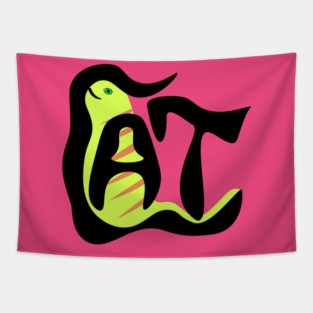 Retro Cat - Vector Art Tapestry