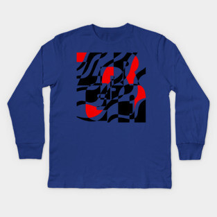 Zebra - Retro Waves and Stripes - Geometric Art Kids Long Sleeve T-Shirt