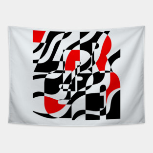 Zebra - Retro Waves and Stripes - Geometric Art Tapestry