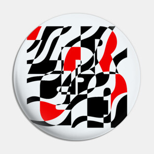 Zebra - Retro Waves and Stripes - Geometric Art Pin