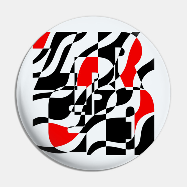 Zebra - Retro Waves and Stripes - Geometric Art Pin by TuncGK