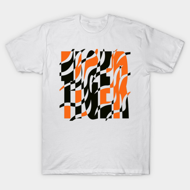 Tiger - King of the Jungle - Retro Stripes T-Shirt by TuncGK