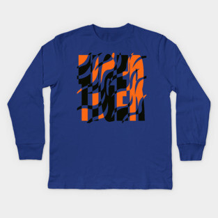 Tiger - King of the Jungle - Retro Stripes Kids Long Sleeve T-Shirt