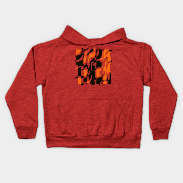 Tiger - King of the Jungle - Retro Stripes Kids Hoodie by TuncGK