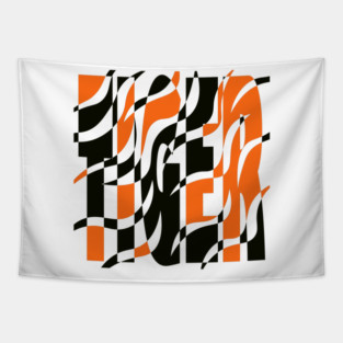 Tiger - King of the Jungle - Retro Stripes Tapestry