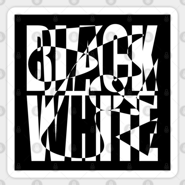 Retro Black and White Checkerboard Text Art Sticker by TuncGK