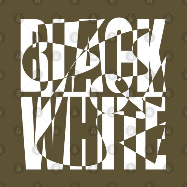 Retro Black and White Checkerboard Text Art by TuncGK