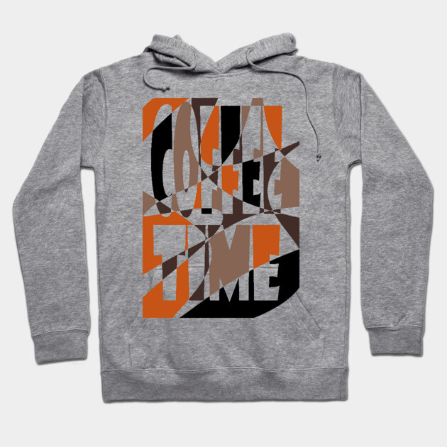 Coffee Lovers Retro Typography - Geometric Art Hoodie by TuncGK