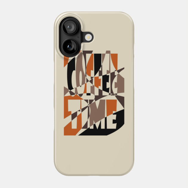 Coffee Lovers Retro Typography - Geometric Art Phone Case by TuncGK