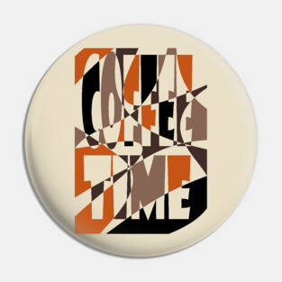 Coffee Lovers Retro Typography - Geometric Art Pin