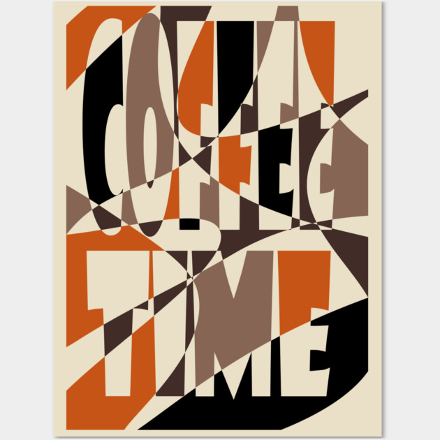 Coffee Lovers Retro Typography - Geometric Art Wall Art by TuncGK