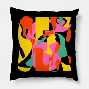 Sex Daze - Crazy Vibrant Retro Design Pillow