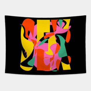 Sex Daze - Crazy Vibrant Retro Design Tapestry